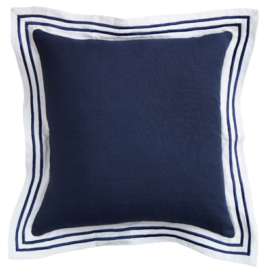 Furnishings * | Paloma Milano Linen Cushion Navy 50X50Cm Clearance