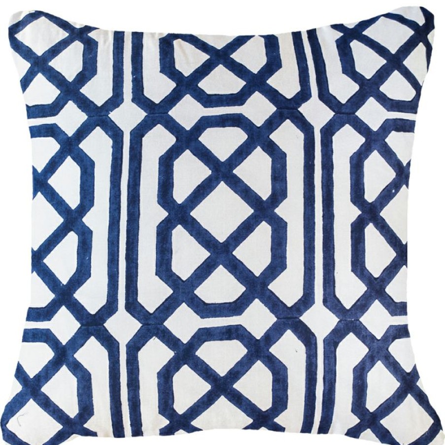 Furnishings * | Bandhini Jagger Navy Cushion 55X55Cm Affordable Price