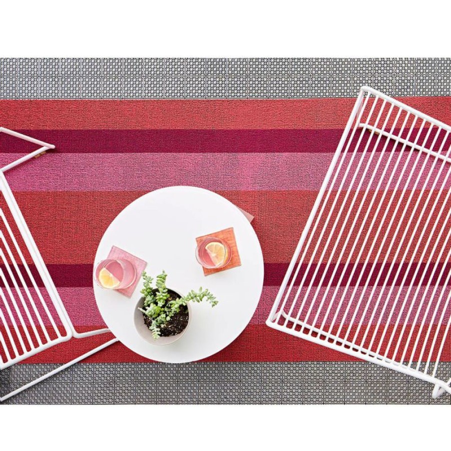 Furnishings * | Chilewich B/Stripe Shag Indoor/Outdoor Mat Punch 46X71Cm New Arrivals