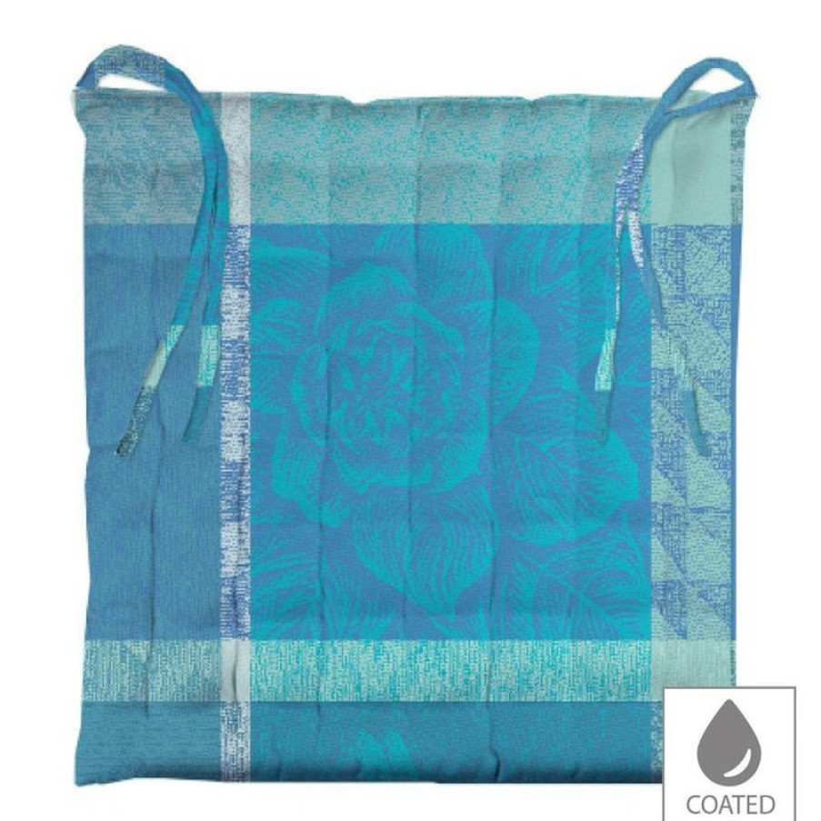 Furnishings * | Garnier-Thiebaut Chair Cushion Mille Lagoon 38X38Cm Fire Sale