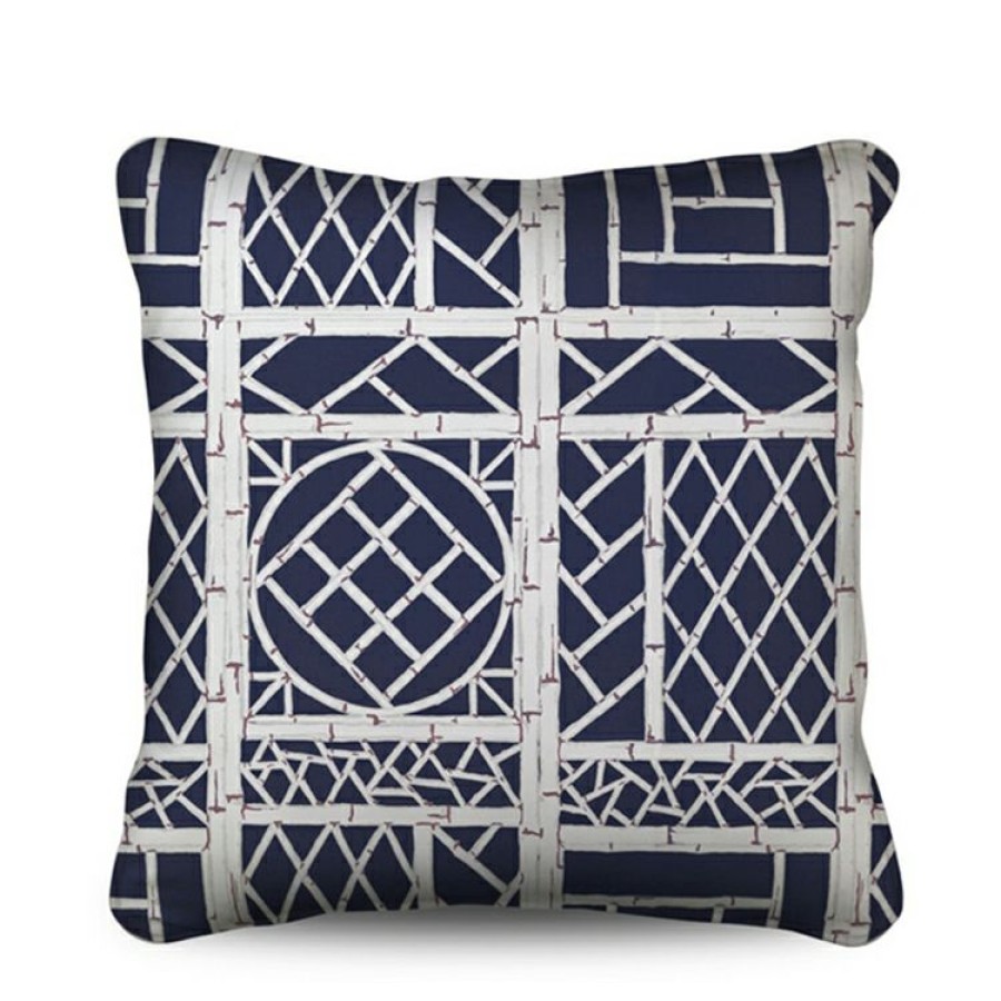 Furnishings * | Stuart Membery Home Trellis Storm Blue Cushion Store