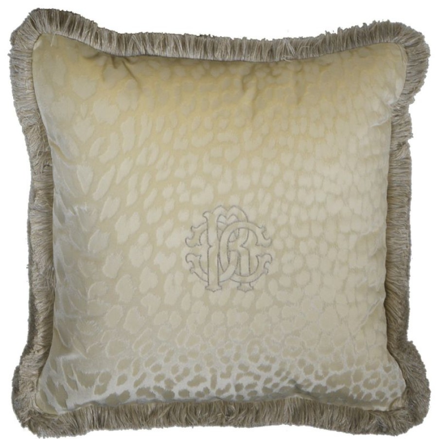 Furnishings * | Roberto Cavalli Monogram Cushion Dove Grey 60X60Cm Less Expensive