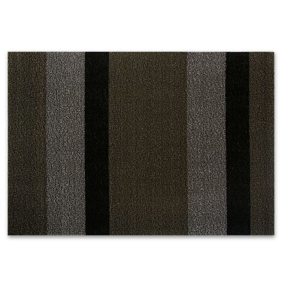 Furnishings * | Chilewich Bold Vertical Stripe Shag Doormat Silver & Black New Collections