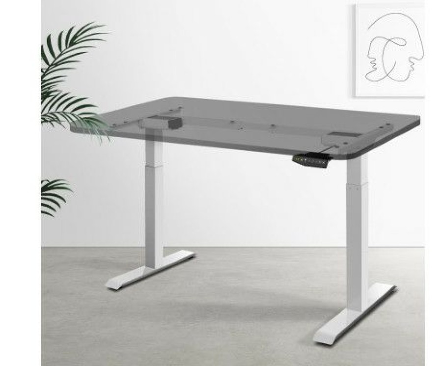 Furnishings * | Home Office Design Motorised Standing Desk White Best Quality