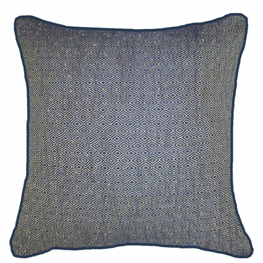 Furnishings * | Bandhini Weave Diamond Navy Cushion 55X55Cm Cheaper