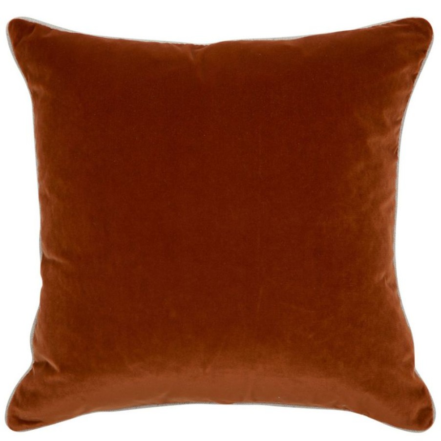 Furnishings * | Cafe Lighting Sass Square Feather Cushion Caramel Velvet Clearance