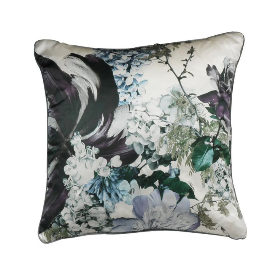 Furnishings * | Roberto Cavalli Floris Silk Cushion Blue/Leopard 60X60Cm Cheaper