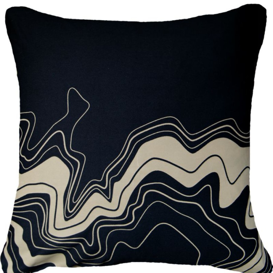 Furnishings * | Bandhini Earth Latitude Lounge Black Cushion 55X55Cm Latest Fashion