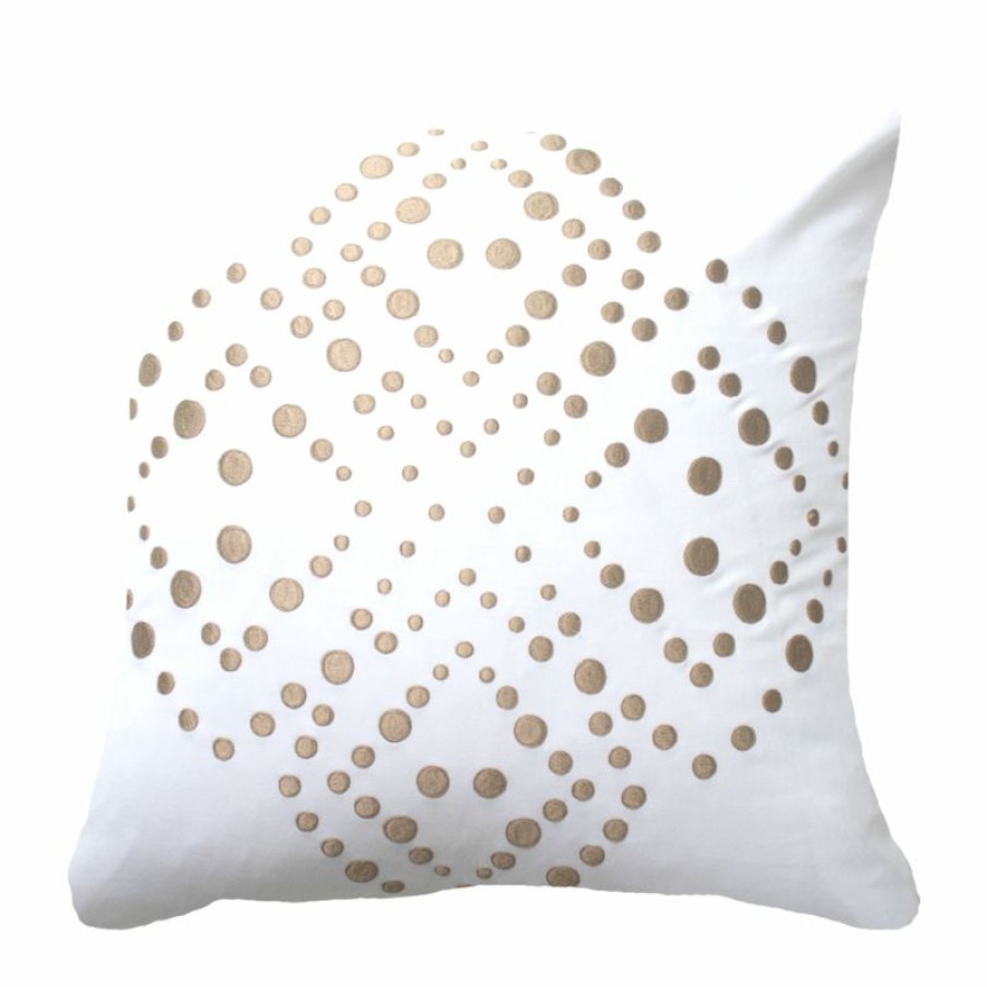 Furnishings * | Bandhini Dot Flower White Cushion 50X50Cm Opening Sales