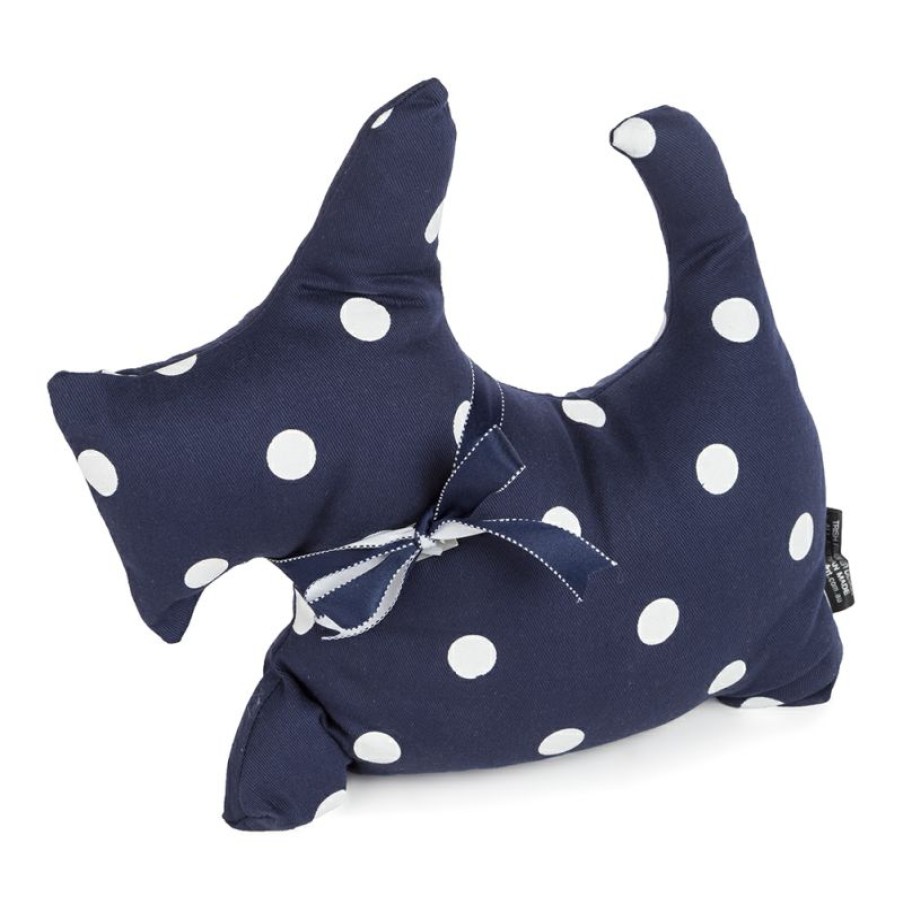 Furnishings * | Eastbourne Art Doorstop Navy Scottie Dog Polka Dot Shop