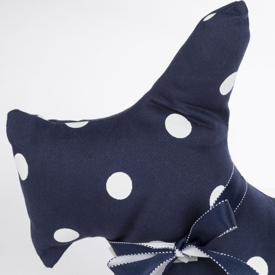 Furnishings * | Eastbourne Art Doorstop Navy Scottie Dog Polka Dot Shop