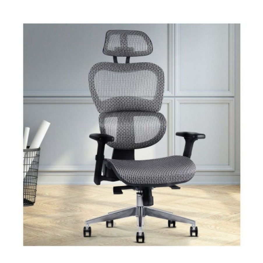 Furnishings * | Home Office Design Chair Mesh Net Seat Grey Promotion