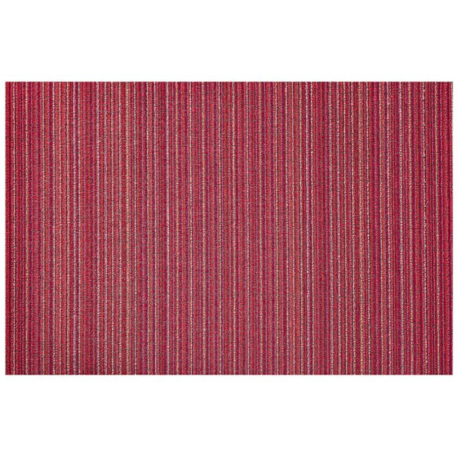 Furnishings * | Chilewich Skinny Stripe Indoor/Outdoor Doormat Raspberry Fire Sale