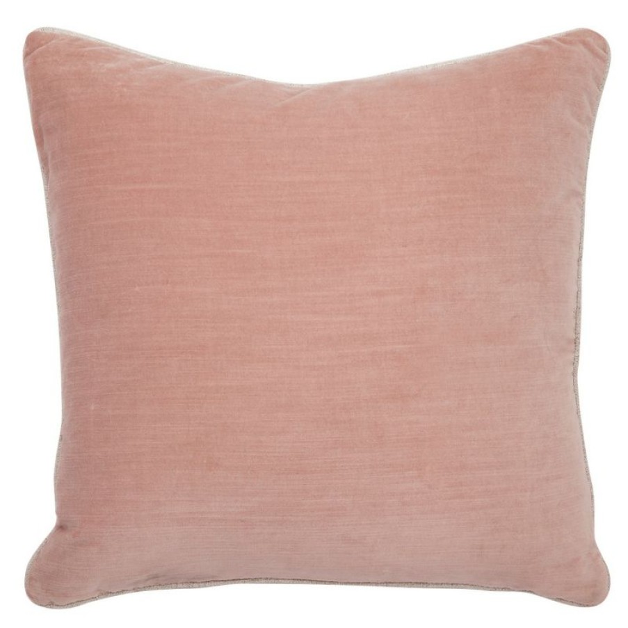 Furnishings * | Cafe Lighting Sass Square Feather Cushion Blush Velvet Online Store