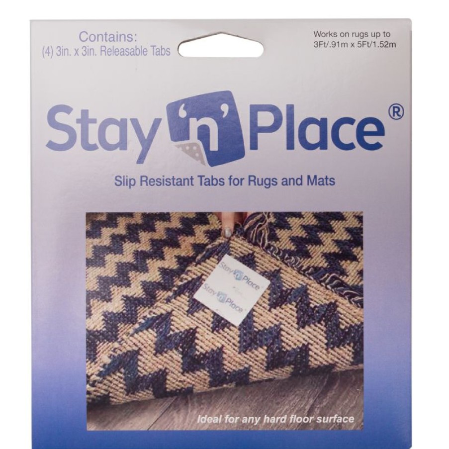 Furnishings * | Stay 'N' Place Slip Resistant Releasable Tab 4 Pack Affordable Price