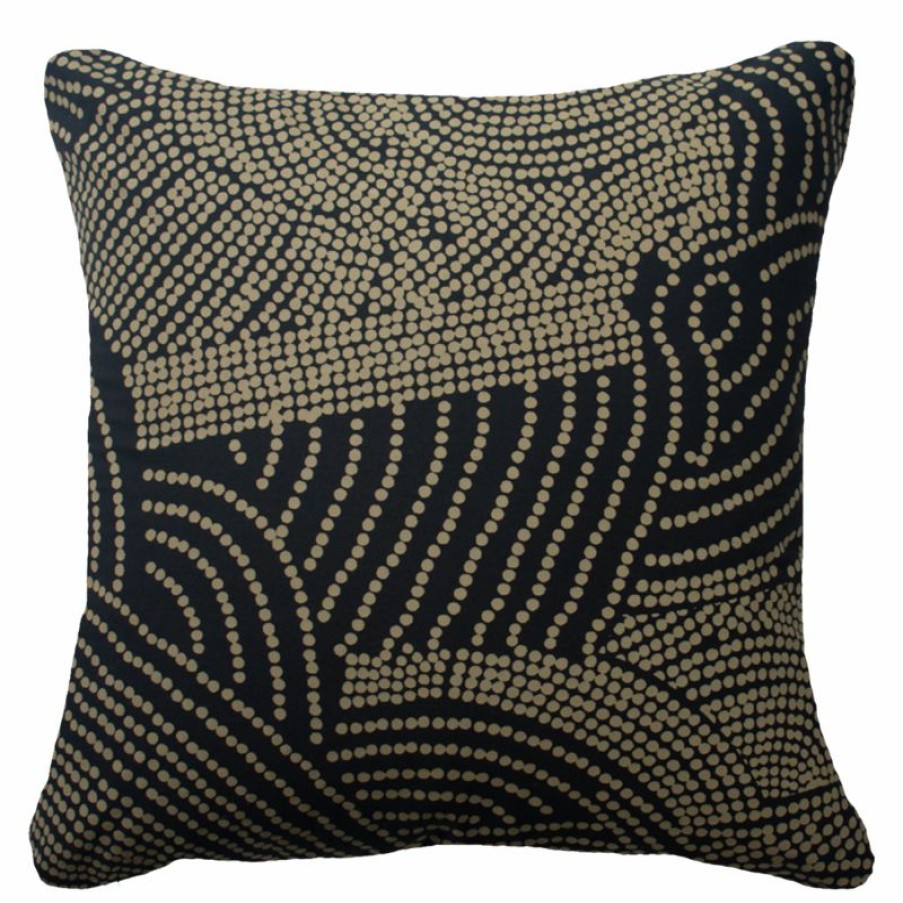 Furnishings * | Bandhini Dreamtime Large Dot Black Cushion 55X55Cm Top Selling