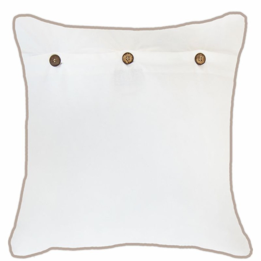 Furnishings * | Bandhini Shoowa Panel White Cushion 55X55Cm New Collections