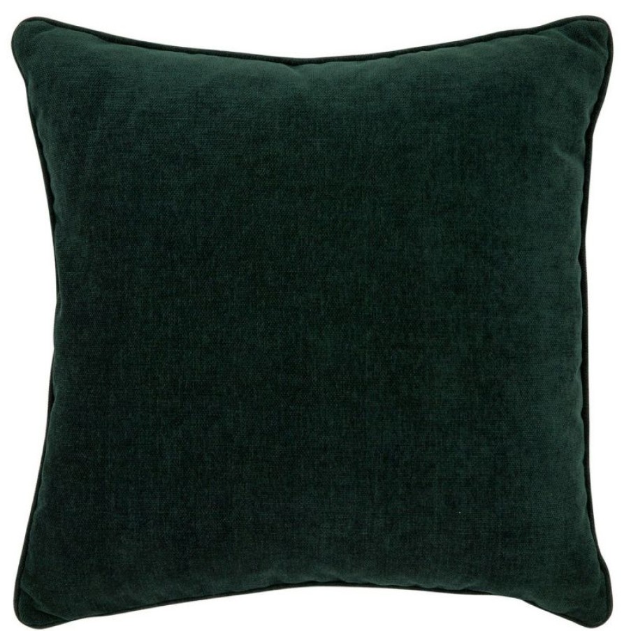 Furnishings * | Cafe Lighting Serene Square Feather Cushion Forest Green Shop