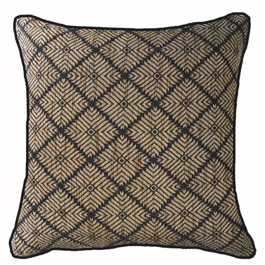 Furnishings * | Bandhini Weave Phulkari Black Cushion Cushion 55X55Cm Nice Style