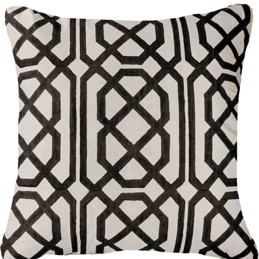 Furnishings * | Bandhini Jagger Black & Beige Cushion 55X55Cm Opening Sales