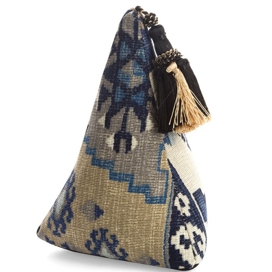 Furnishings * | Eastbourne Art Pyramid Doorstop Indigo Blue 16X21Cm Excellent