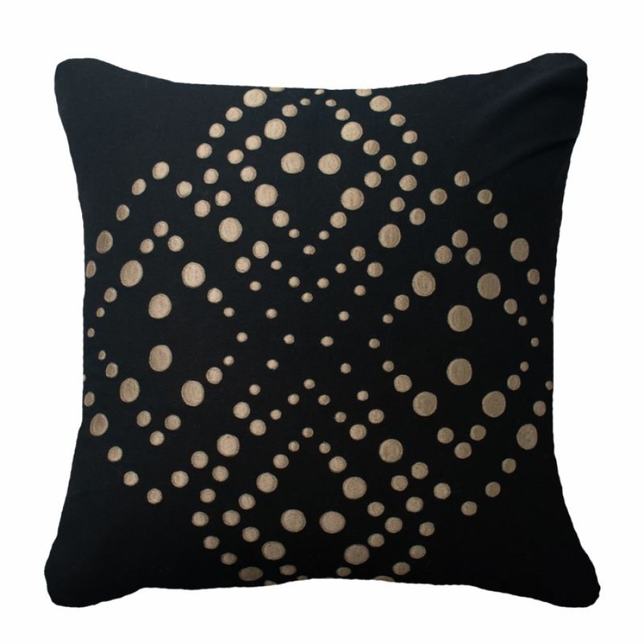 Furnishings * | Bandhini Dot Flower Black Cushion 50X50Cm New Collections