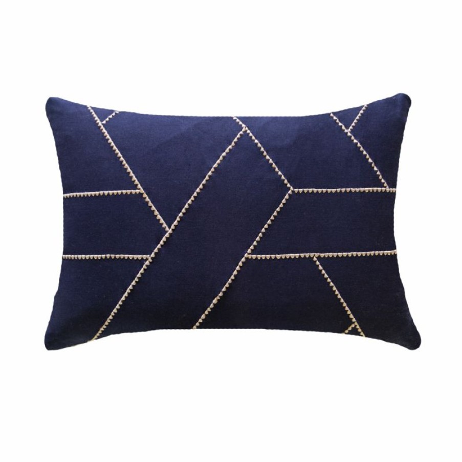 Furnishings * | Bandhini Dot March Navy Lumber Cushion 35X55Cm Promotions