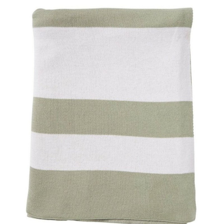 Furnishings * | Paloma Sage Stripe Throw 130X170Cm Online Store