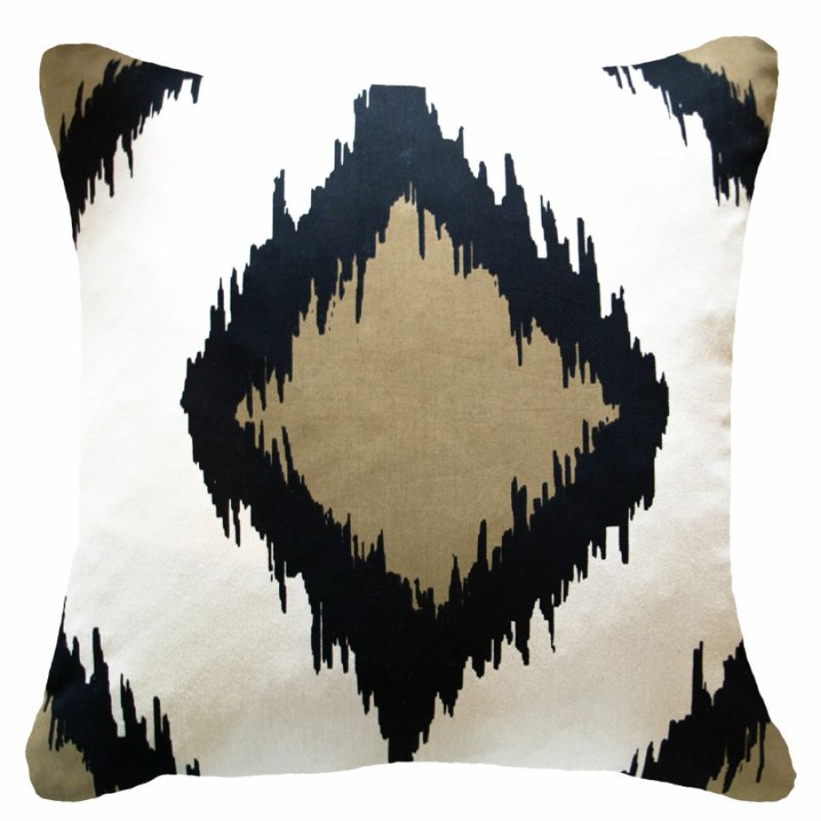 Furnishings * | Bandhini Inner Ikat Solitaire Black Cushion 55X55Cm New Collections