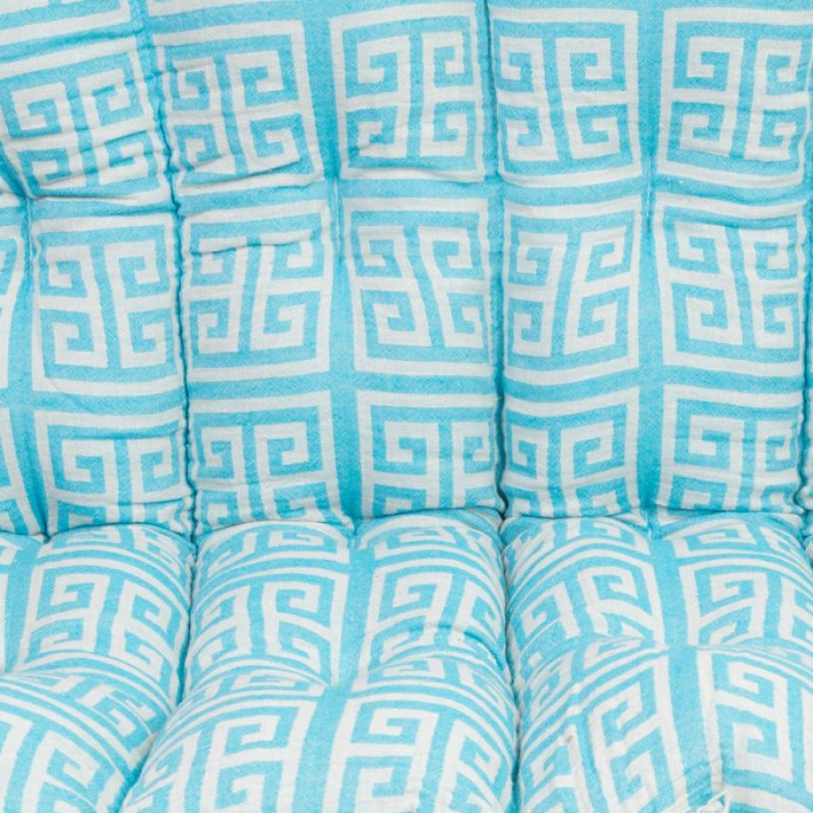 Furnishings * | Aelia Anna Pillow Meandros Turquoise 85X85Cm Promotions