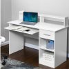 Furnishings * | Home Office Design Desk With Storage White Opening Sales