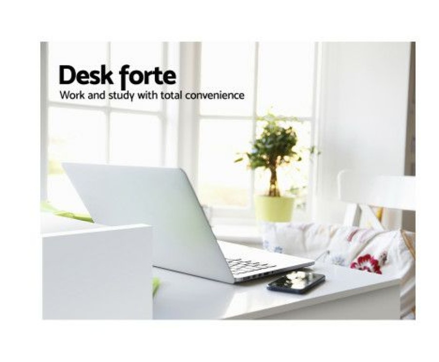 Furnishings * | Home Office Design Desk With Storage White Opening Sales