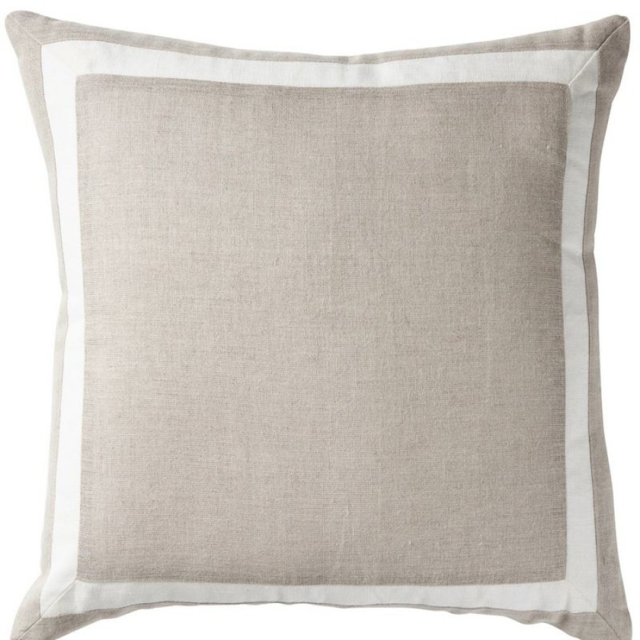 Furnishings * | Paloma Linen Sand Dune Border Cushion 50X50Cm Opening Sales