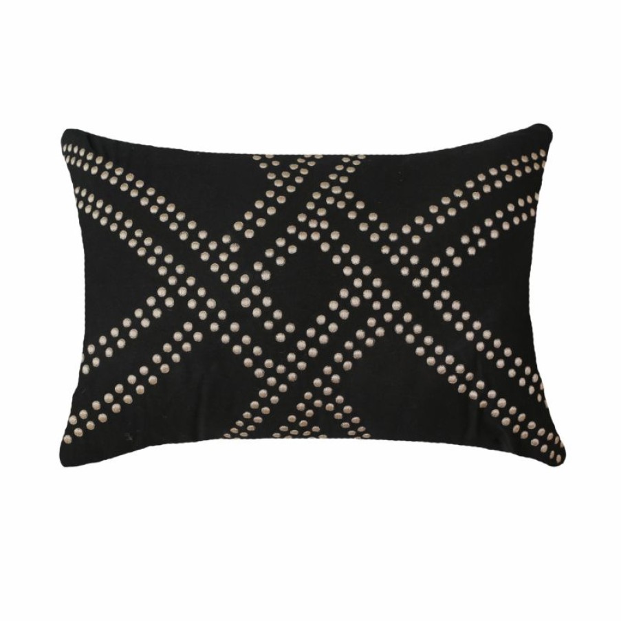 Furnishings * | Bandhini Dot Polar Black Lumber Cushion 35X55Cm New Arrivals