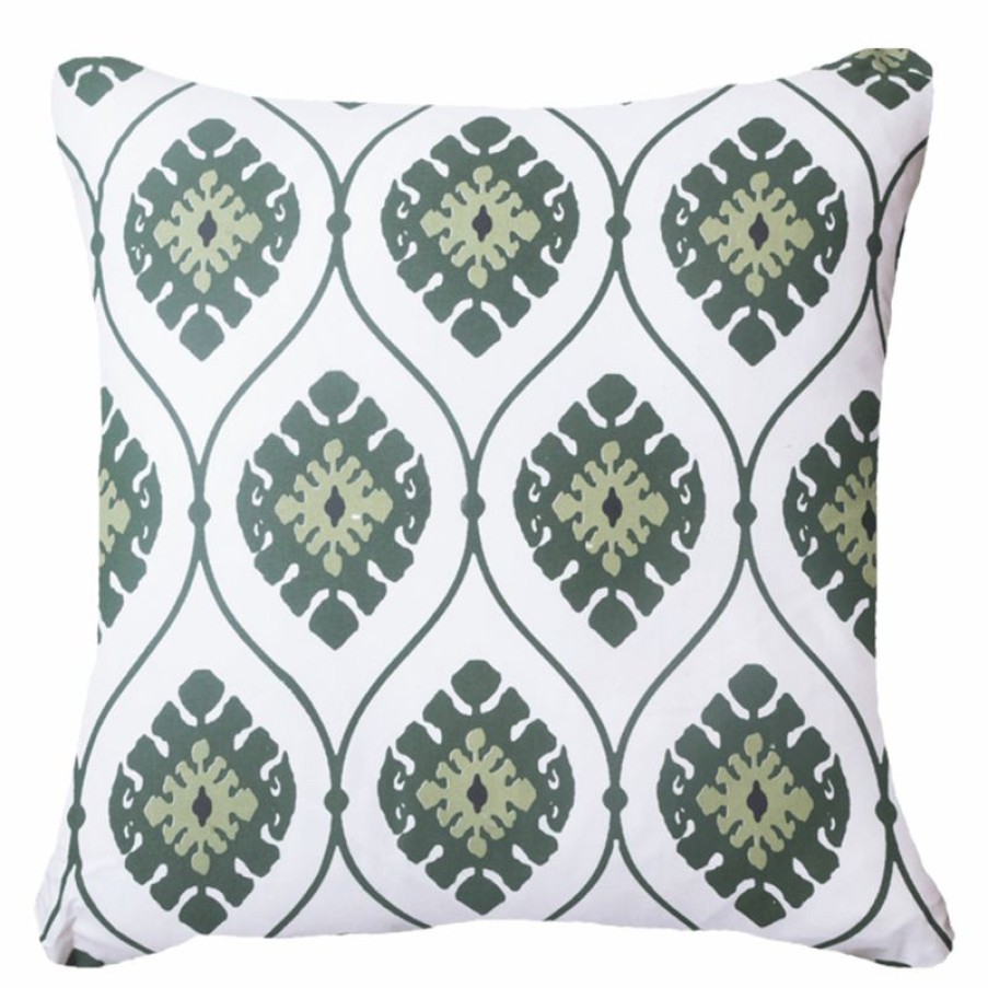 Furnishings * | Bandhini Inner Ikat Repeat Emerald Cushion 55X55Cm Clearance