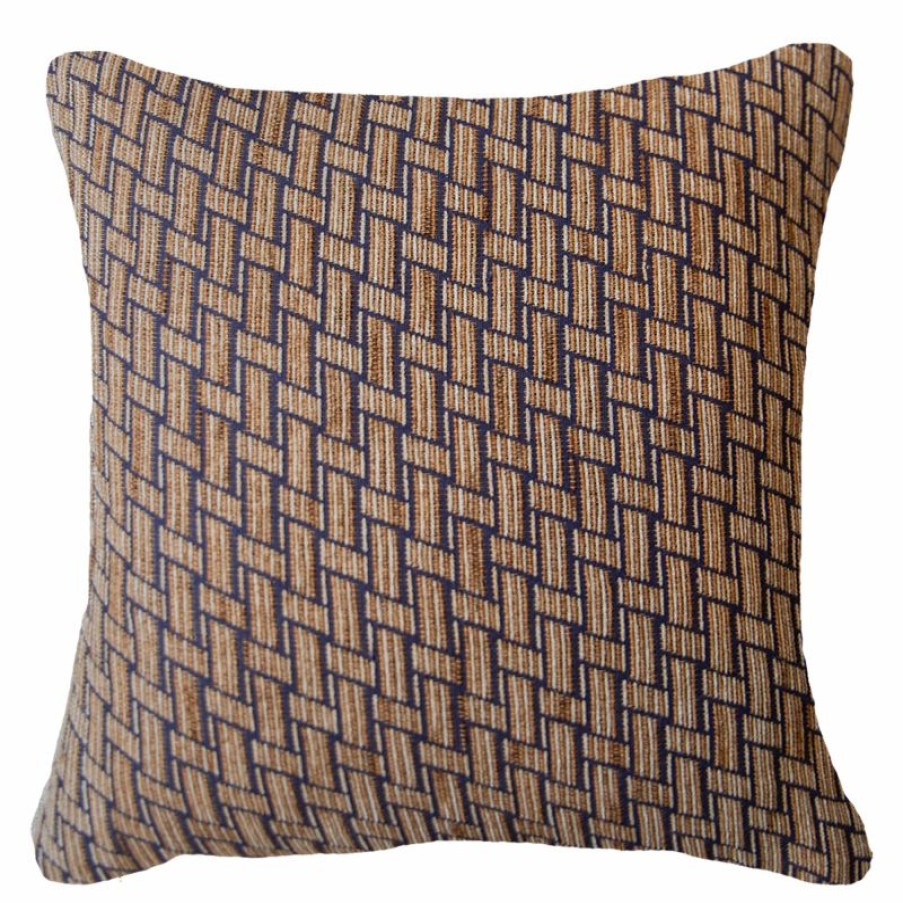 Furnishings * | Bandhini Weave Bamboo Navy Cushion 55X55Cm Cheaper