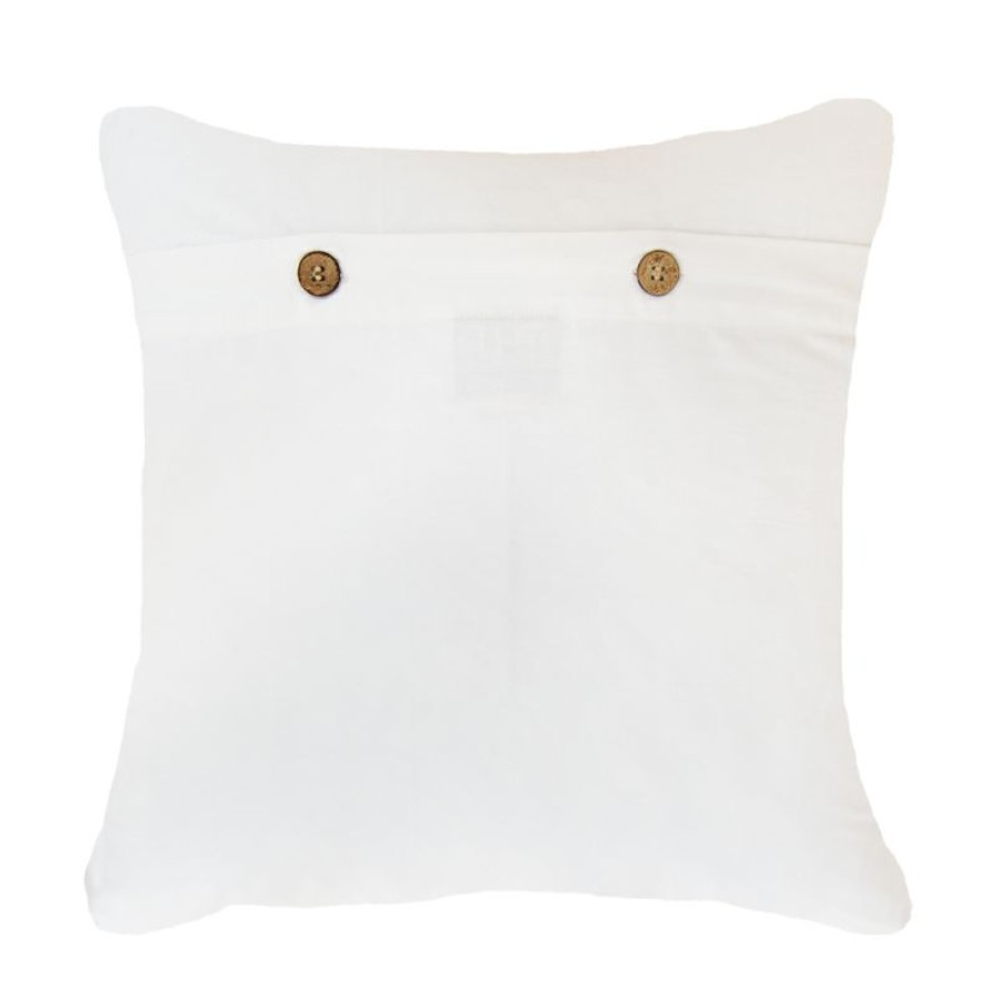 Furnishings * | Bandhini African Armour White Cushion 50X50Cm Best Quality