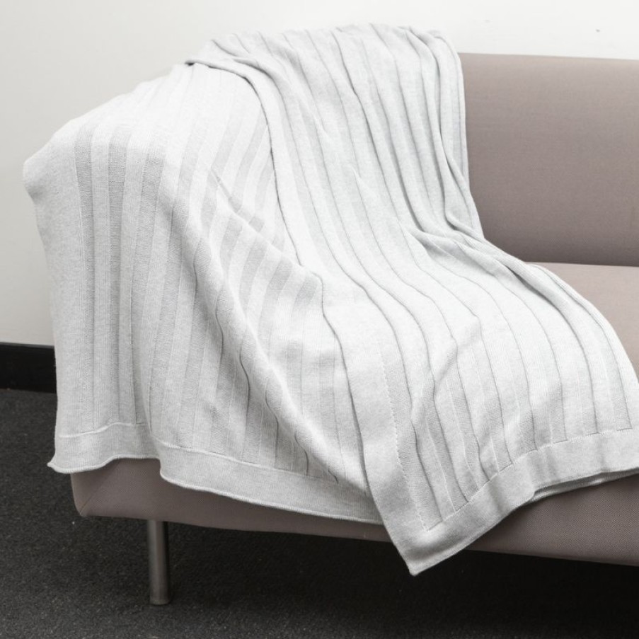 Furnishings * | Bemboka Pure Soft Combed Cotton Throw Flat Rib Dove Discounts Online