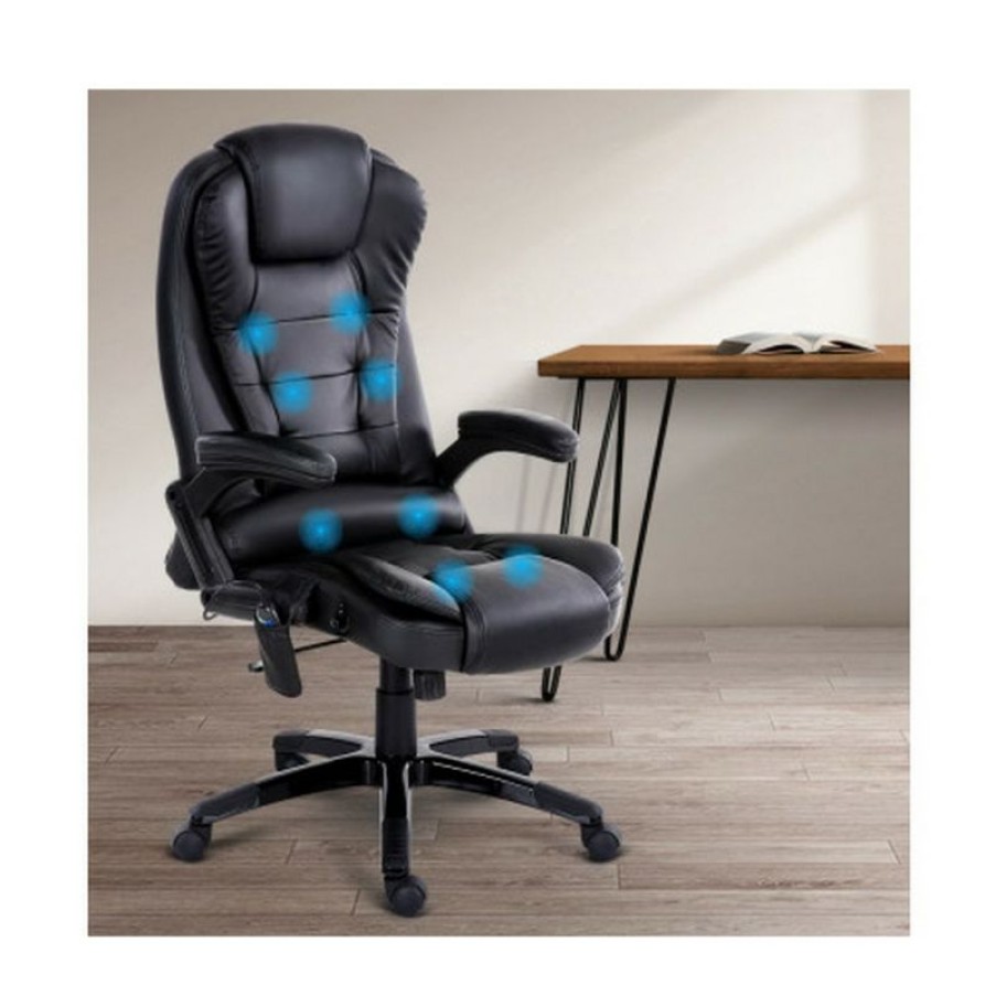 Furnishings * | Home Office Design 8 Point Reclining Massage Chair Blk New Collections