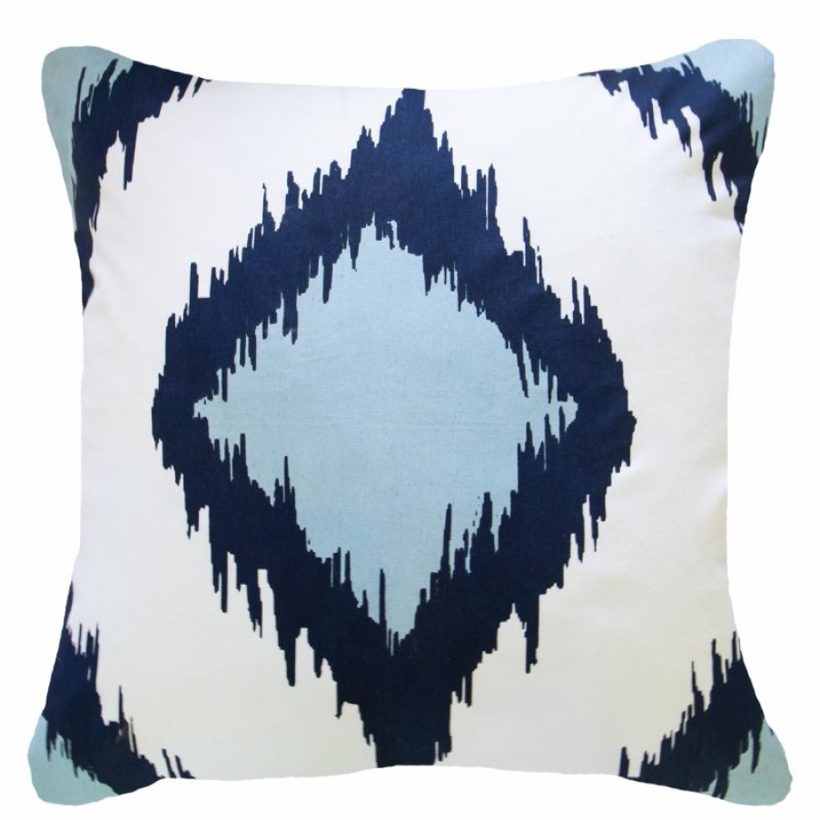 Furnishings * | Bandhini Inner Ikat Solitaire Navy Cushion 55X55Cm Less Expensive