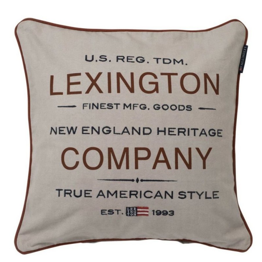 Furnishings * | Lexington American Brand Logo Sham Cushion Beige 50X50Cm Excellent Quality