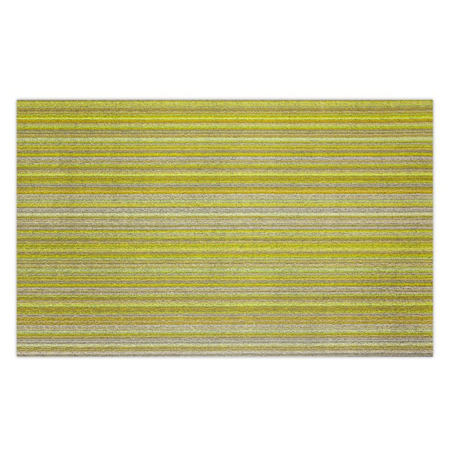 Furnishings * | Chilewich Skinny Stripe Shag Indoor/Outdoor Mat Citron Fire Sale