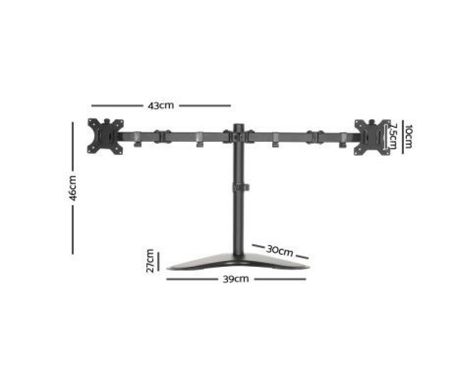 Furnishings * | Home Office Design Monitor Arm Stand Dual Black Simple Drawing