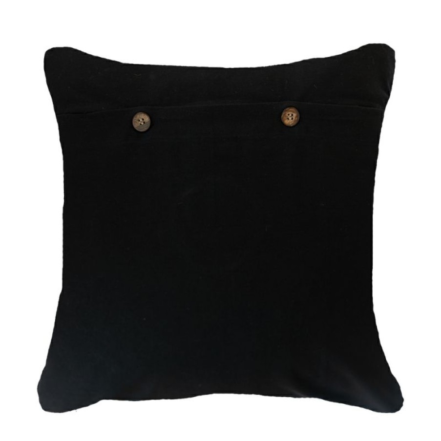 Furnishings * | Bandhini African Badge Black Cushion 50X50Cm Simple Drawing