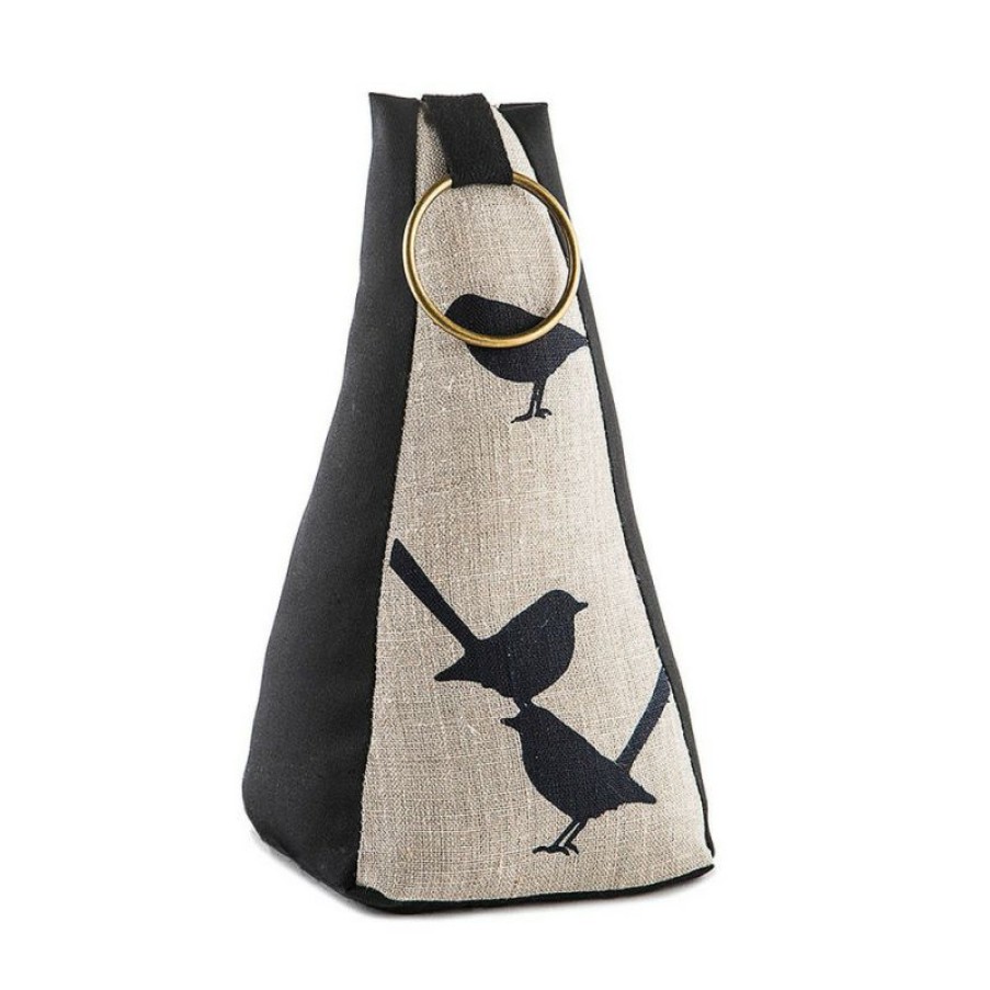 Furnishings * | Eastbourne Art Pyramid Doorstop Brass Ring Navy Wrens Shop