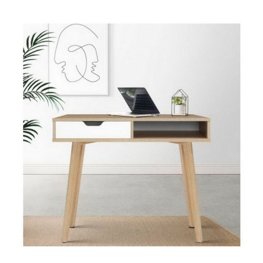 Furnishings * | Home Office Design 2 Drawer Wood Desk Top Selling