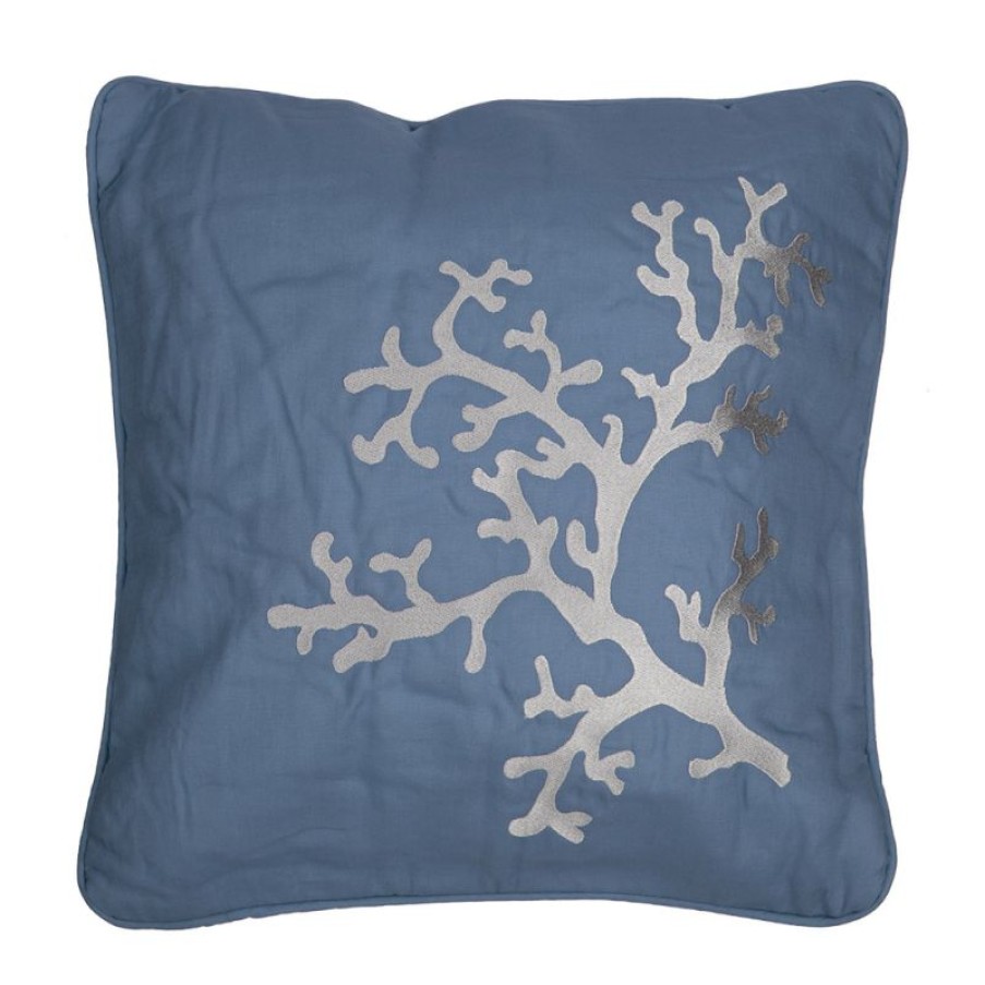 Furnishings * | Serenk Coral Cushion Blue Fire Sale