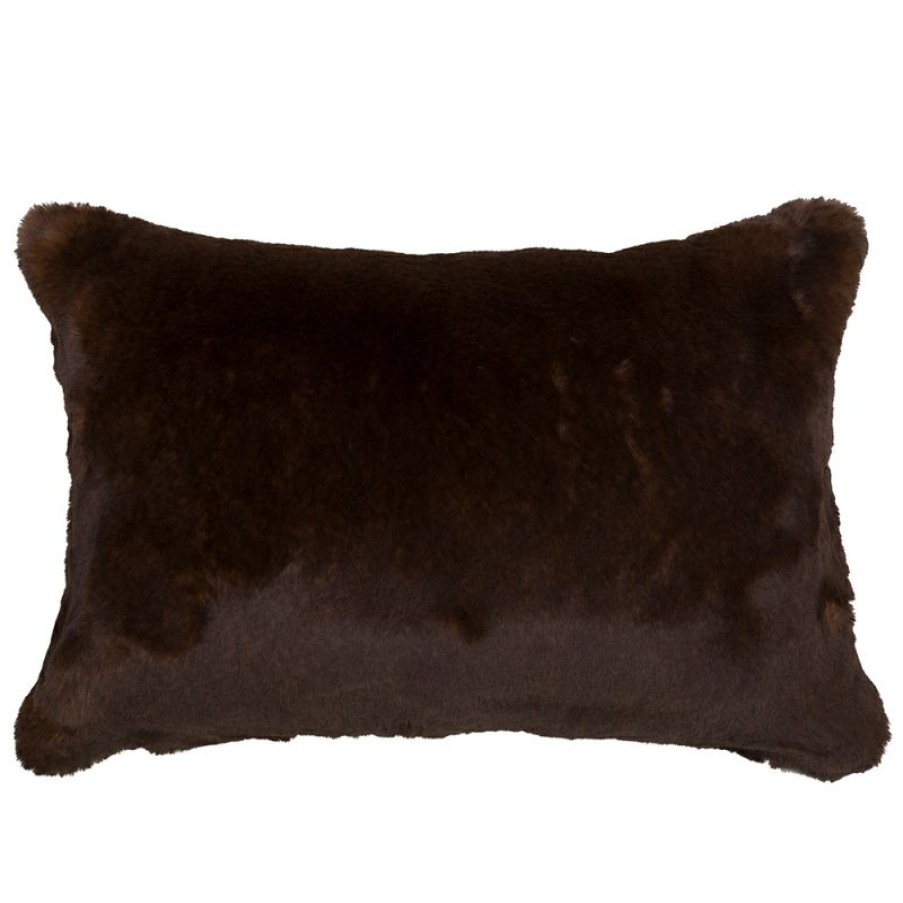 Furnishings * | Evelyne Prelonge Faux Fur Cushion Chocolate 40X60Cm Best Quality