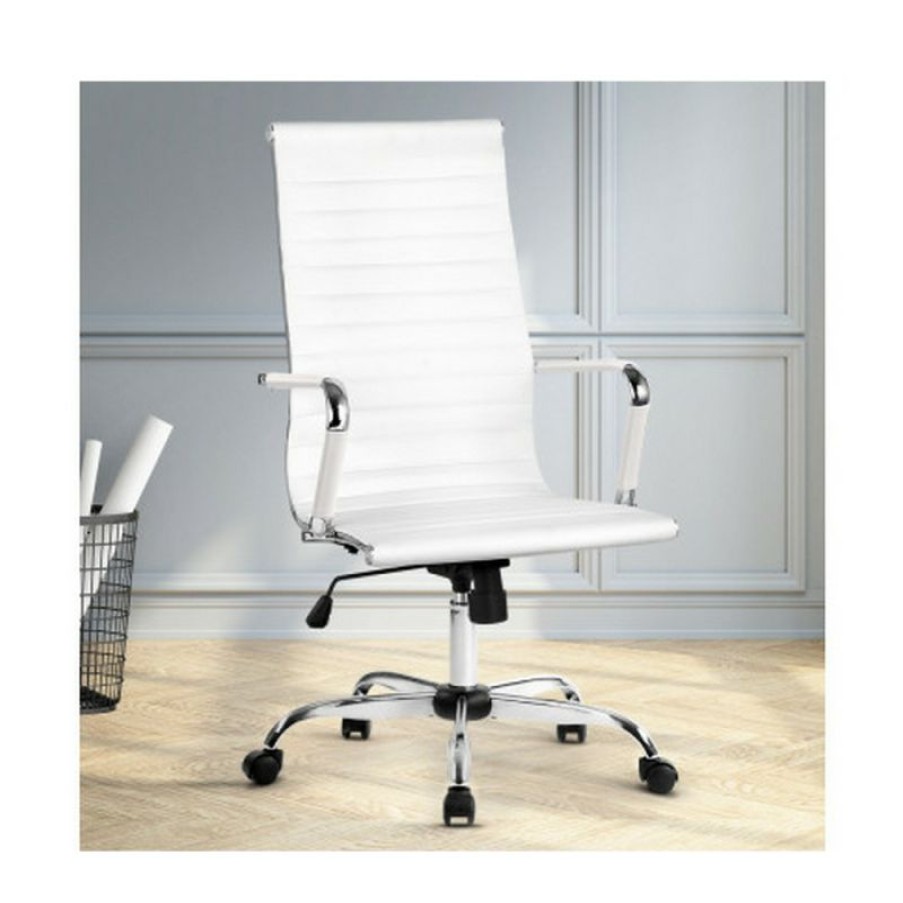 Furnishings * | Home Office Design Desk Chair White High Back Cut Price