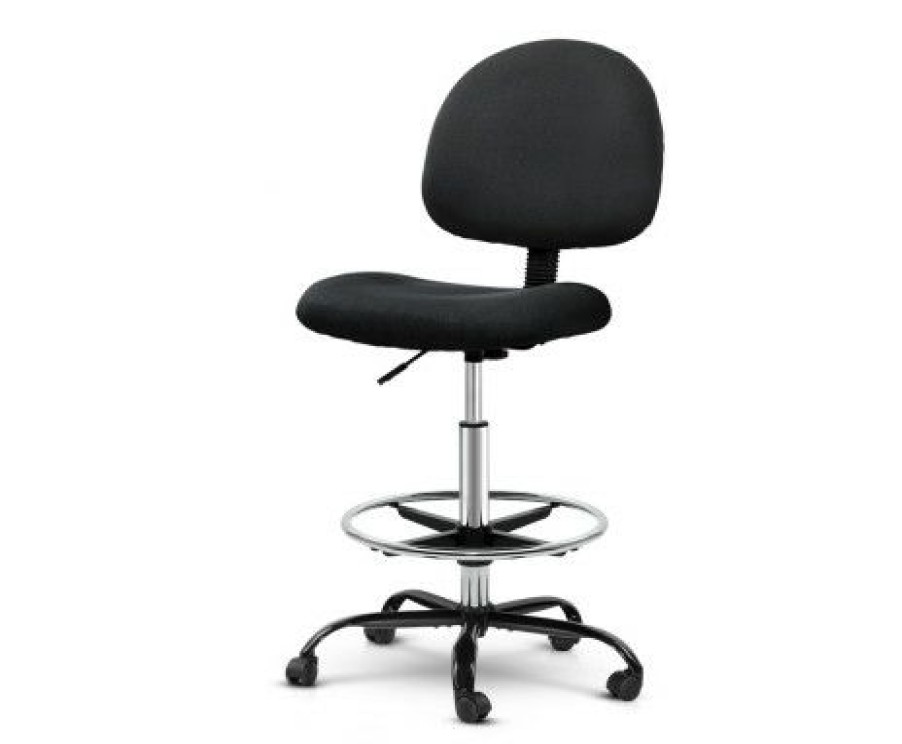 Furnishings * | Home Office Design Veer Drafting Stool Fabric Chair Black Latest Fashion